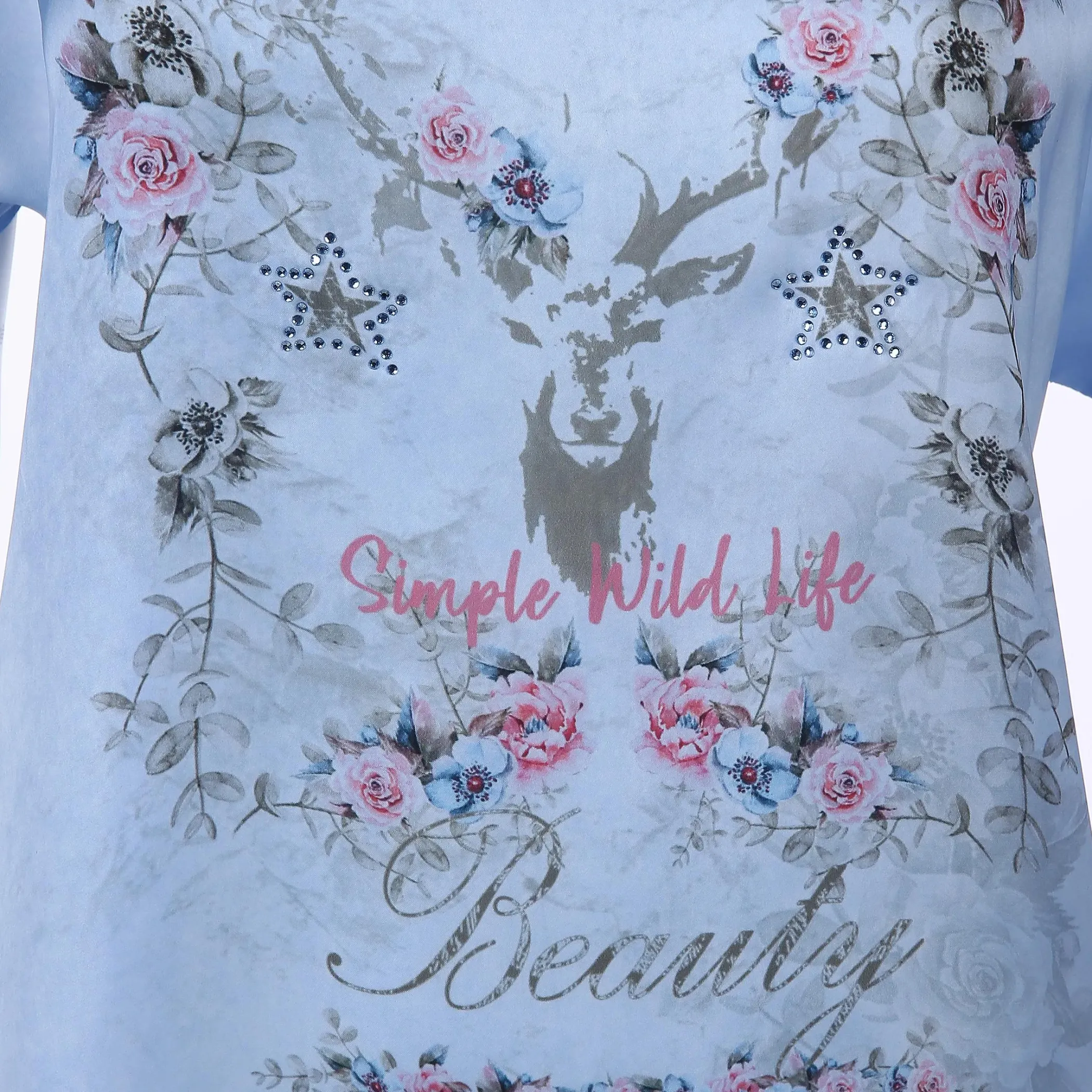 Damen Brandl Tracht Damen Trachtenshirt im Materialmix mit Frontprint