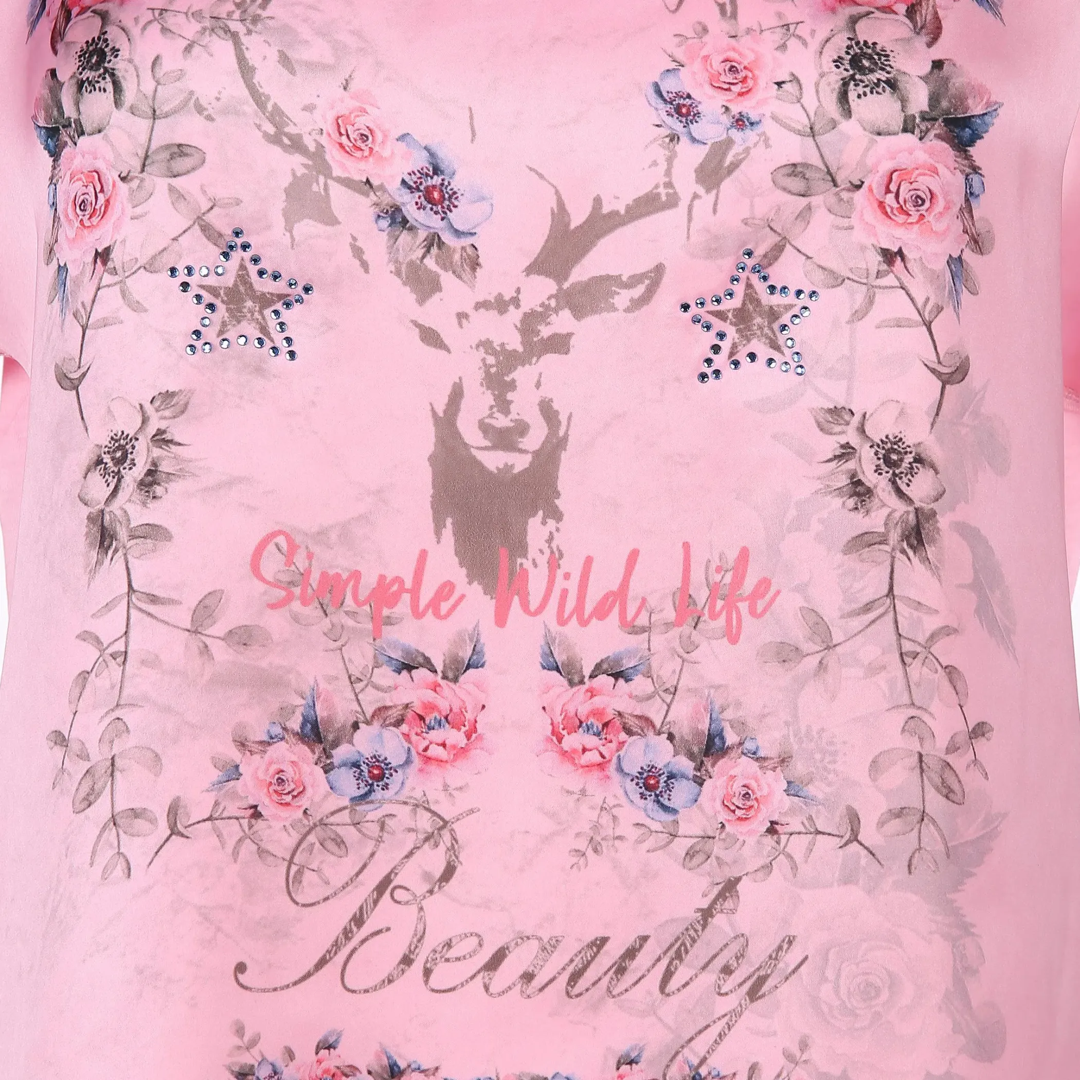 Damen Brandl Tracht Damen Trachtenshirt im Materialmix mit Frontprint