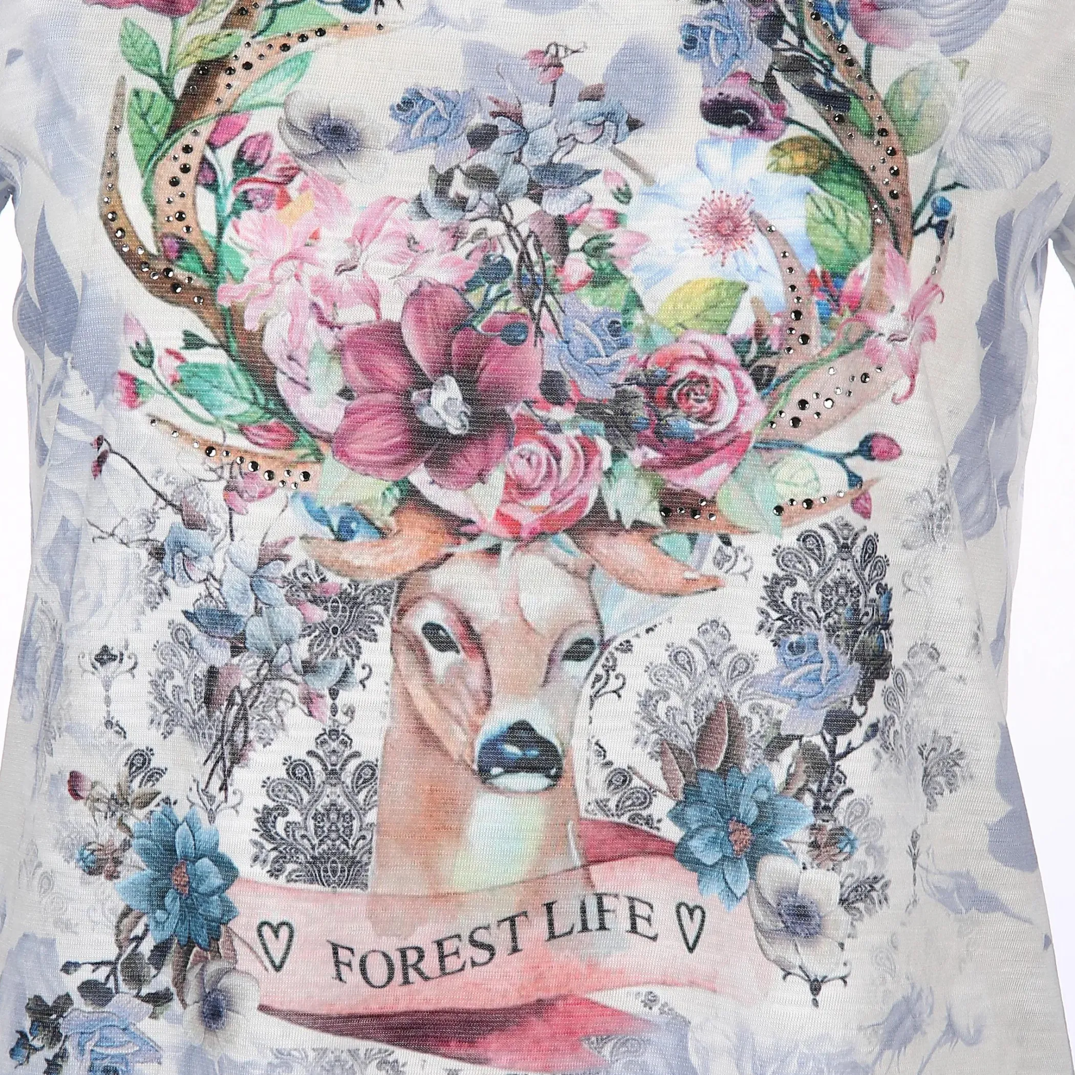 Damen Brandl Tracht Damen Trachtenshirt mit Print und Glitzersteinchen