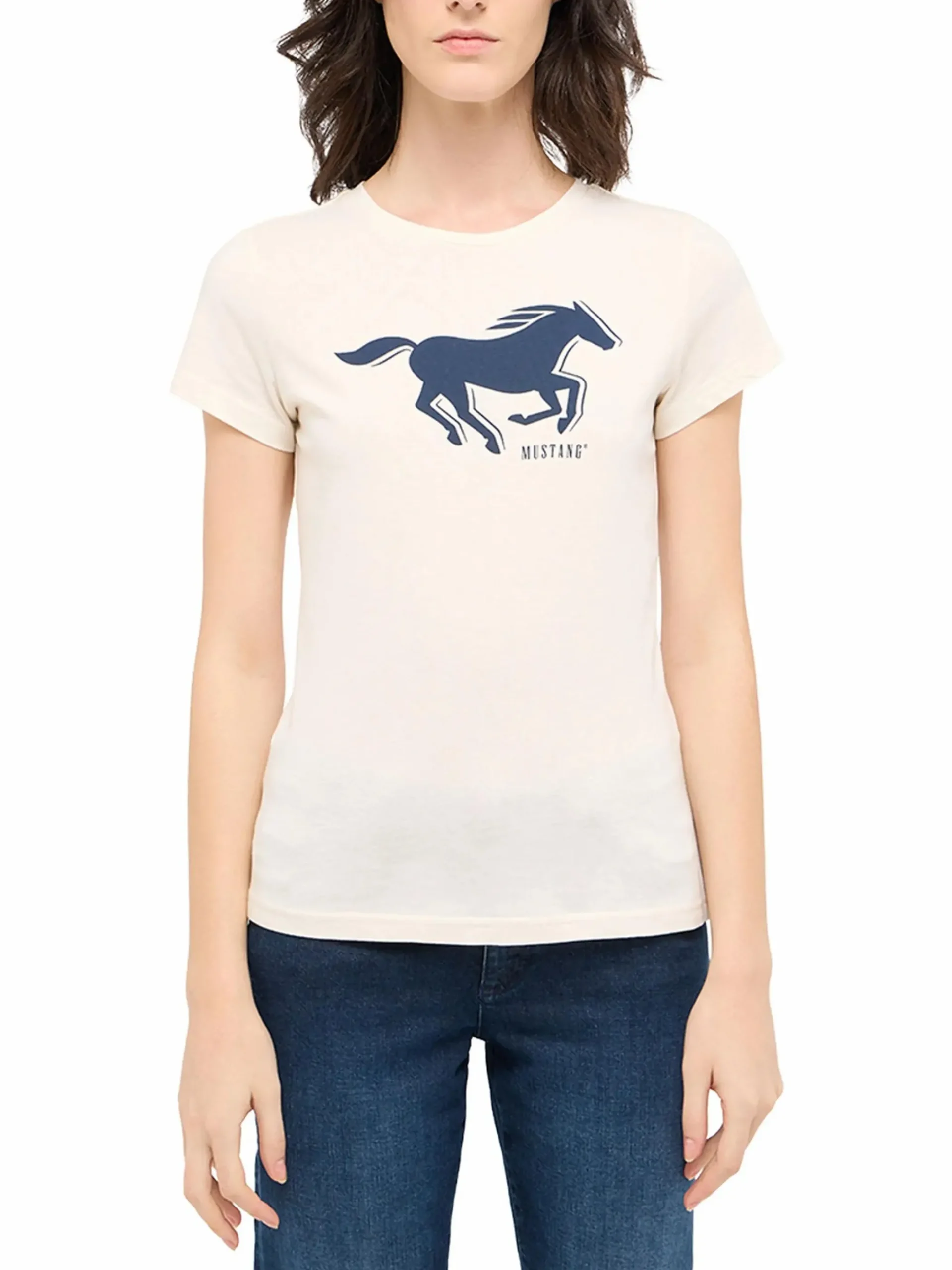 Damen Mustang Damen T-Shirt "Loa" mit Pferdeprint