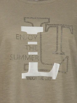 Damen Lisa Tossa Damen T-Shirt mit Glitzerfrontprint