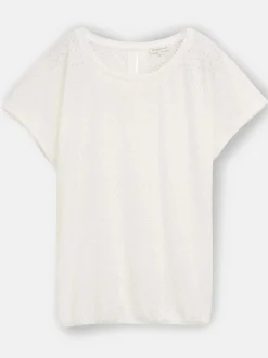 Damen Tom Tailor Damen T-Shirt mit Lochmuster