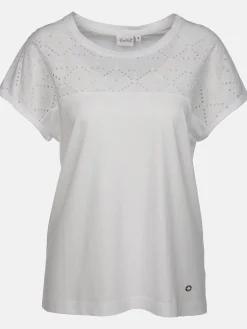 Damen Lisa Tossa Damen T-Shirt mit Lochstickerei