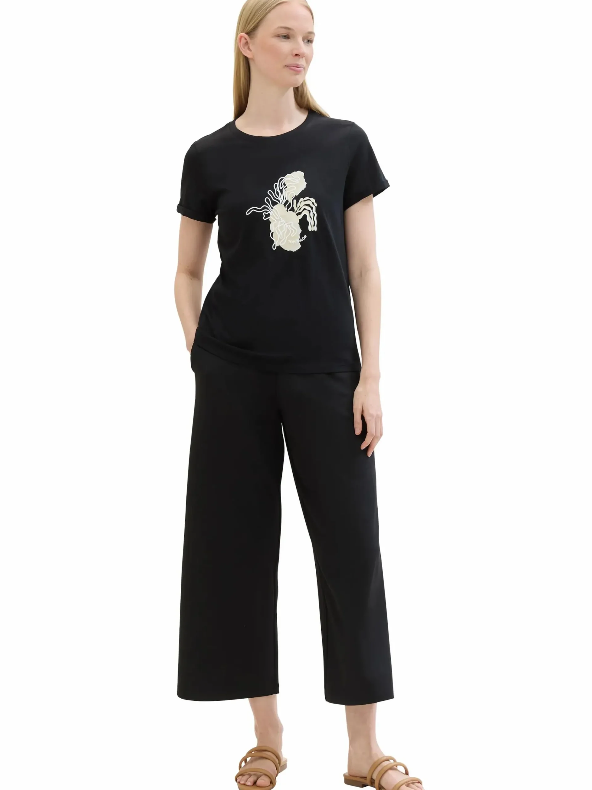 Damen Tom Tailor Damen T-Shirt mit Rubber Print