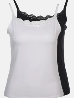 Damen Sure Damen Unterhemd mit Spitze im 2er Pack