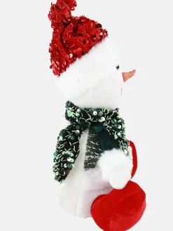 Weihnachten Deko Schneemann sitzend 16x21x24cm