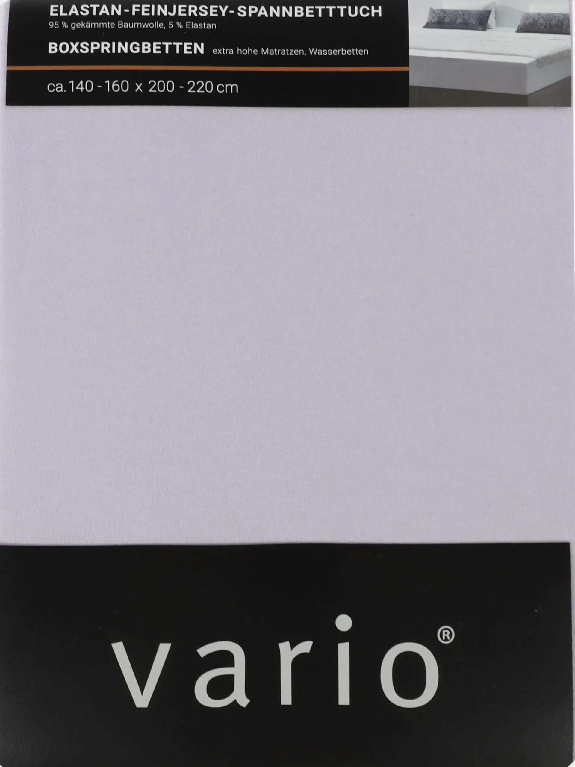 Vario Feinjersey Spannbetttuch 140x200cm bis 160x220cm