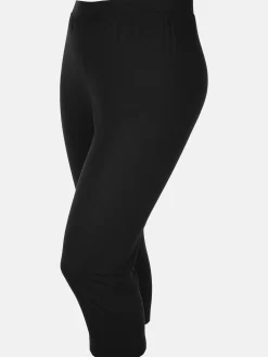 Damen Sonja Blank Große Größen Basic Capri-Leggings