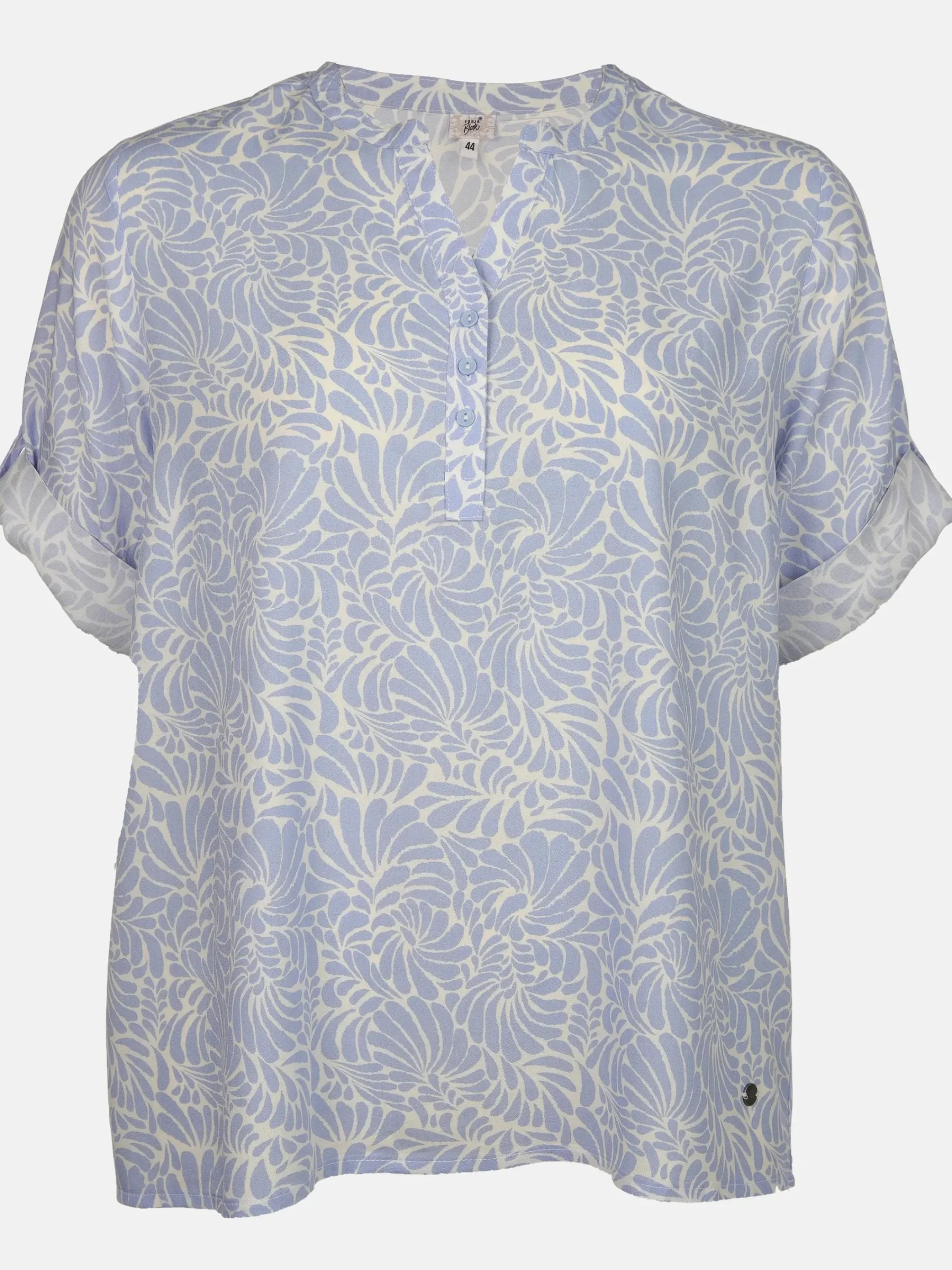 Damen Sonja Blank Große Größen Bluse mit Alloverprint