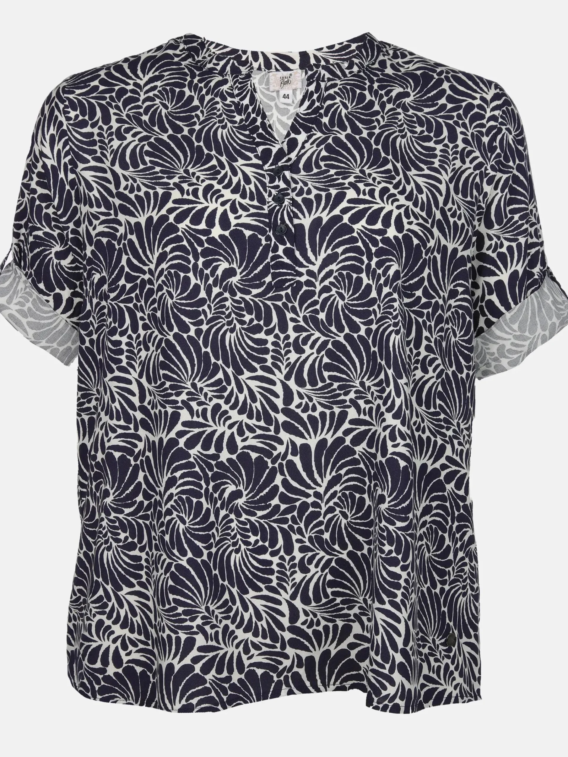 Damen Sonja Blank Große Größen Bluse mit Alloverprint