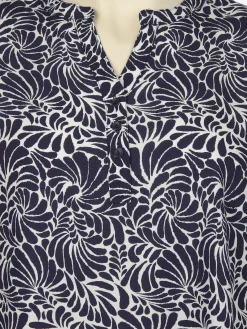 Damen Sonja Blank Große Größen Bluse mit Alloverprint