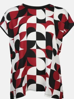 Damen Sonja Blank Große Größen Materialmix-Shirt