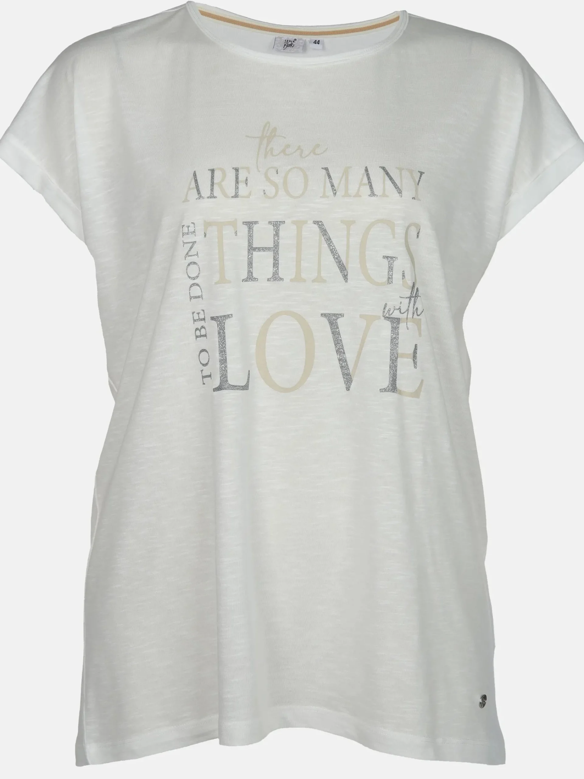 Damen Sonja Blank Große Größen Shirt mit Glitzerprint