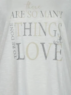 Damen Sonja Blank Große Größen Shirt mit Glitzerprint