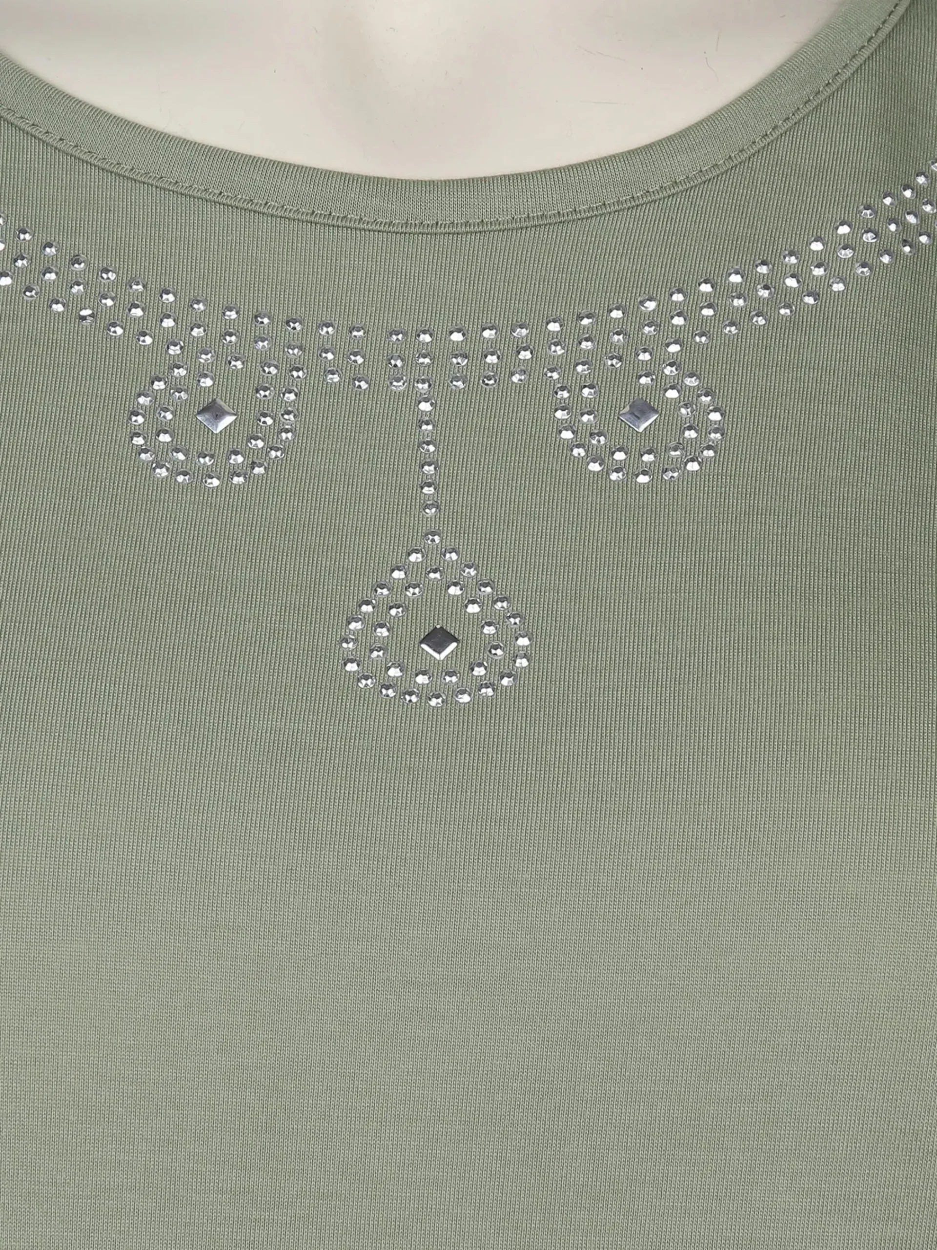 Damen Sonja Blank Große Größen Shirt mit Glitzersteinchen