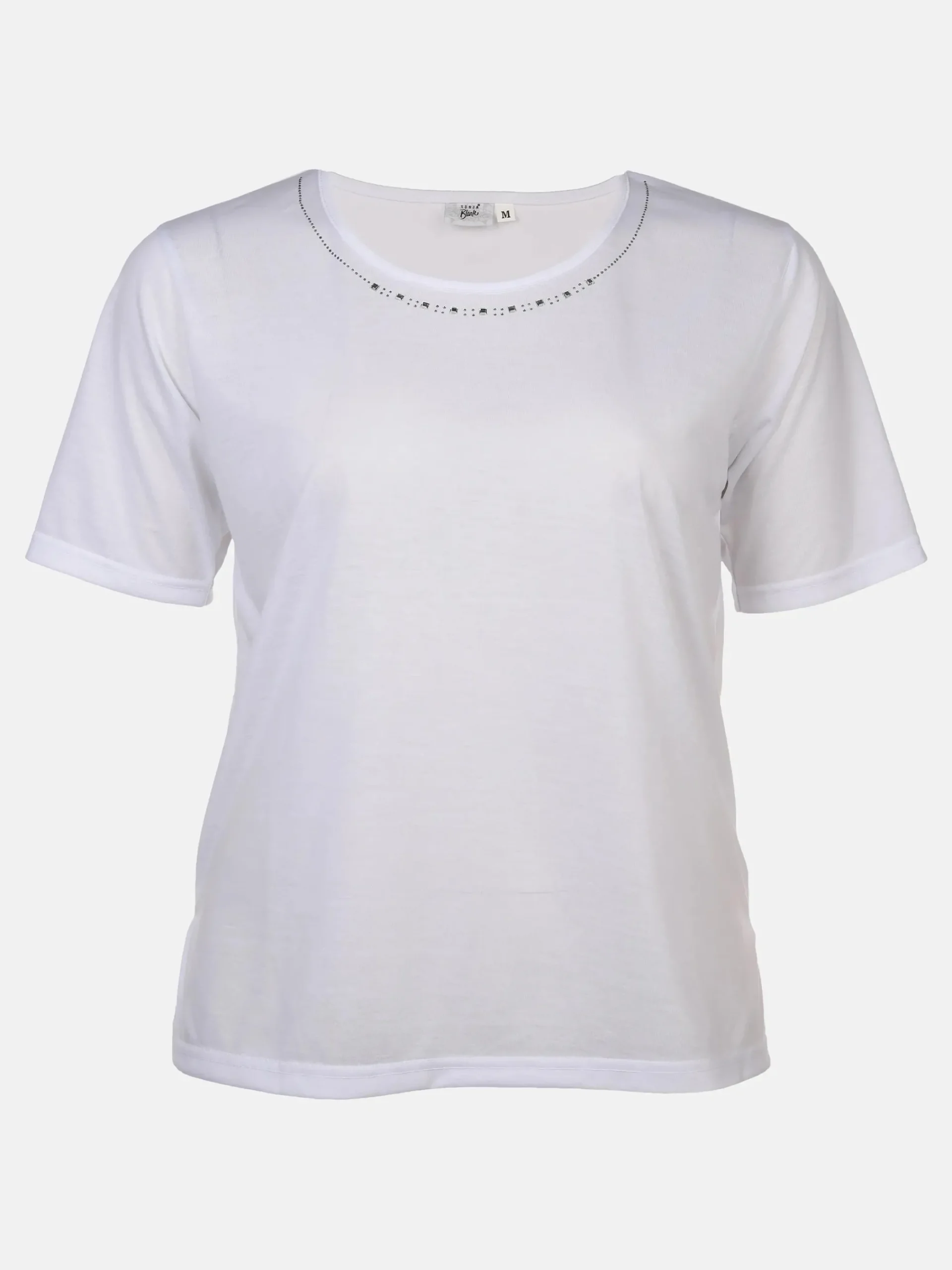 Damen Sonja Blank Große Größen Shirt mit Glitzersteinchen