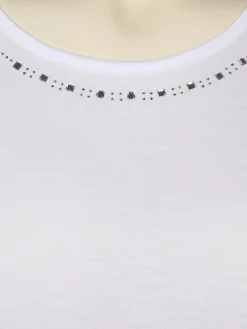 Damen Sonja Blank Große Größen Shirt mit Glitzersteinchen