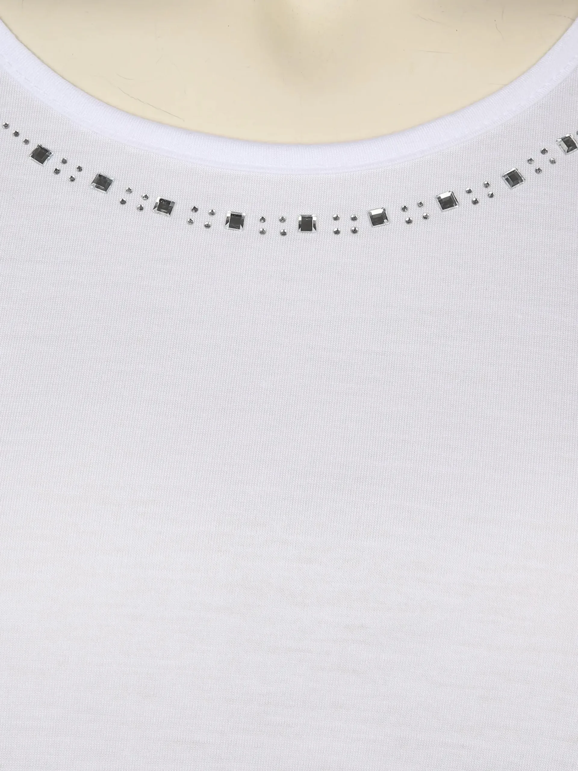 Damen Sonja Blank Große Größen Shirt mit Glitzersteinchen