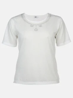 Damen Sonja Blank Große Größen Shirt mit Glitzersteinchen