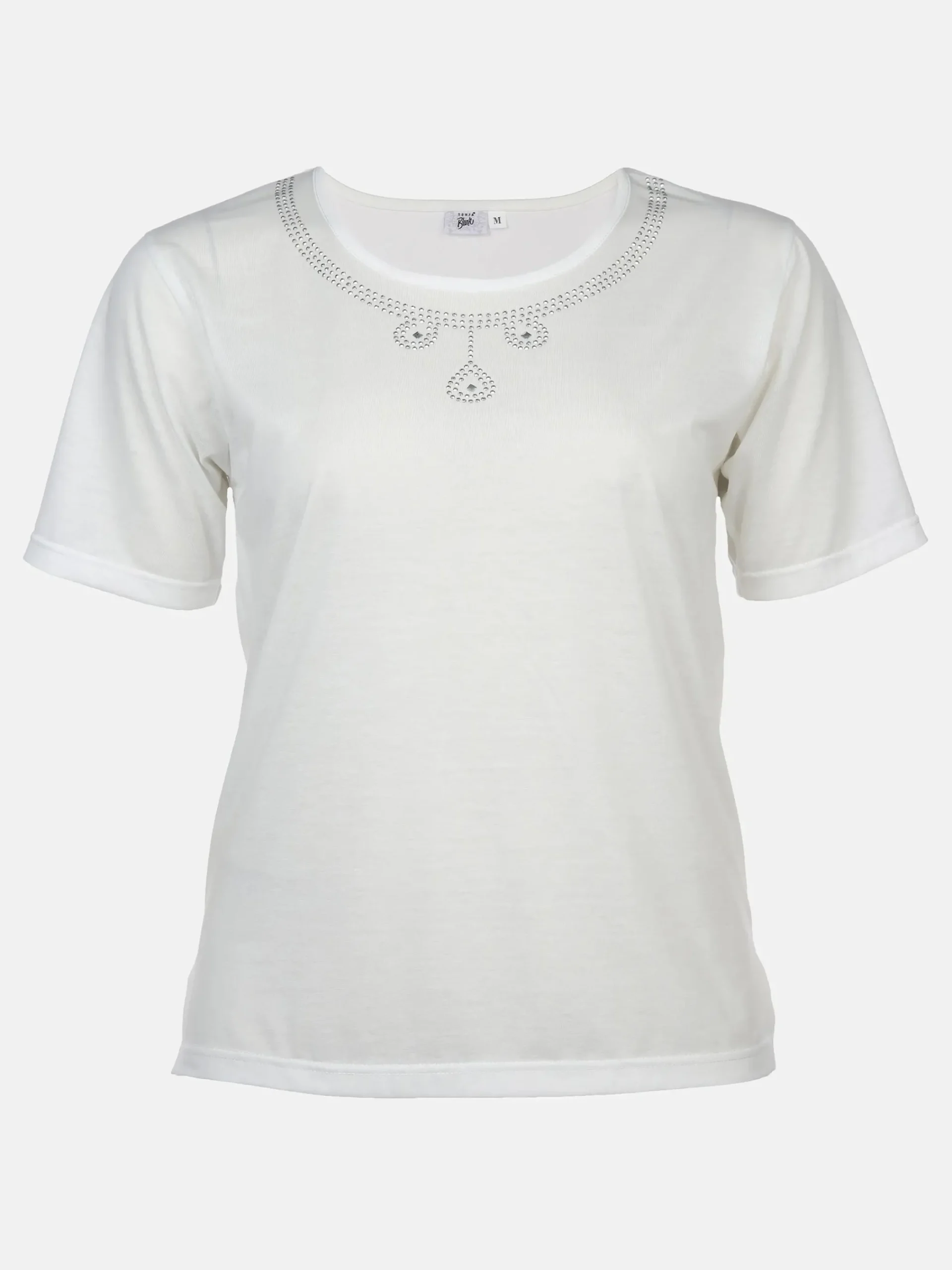 Damen Sonja Blank Große Größen Shirt mit Glitzersteinchen