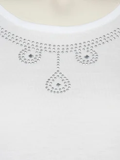 Damen Sonja Blank Große Größen Shirt mit Glitzersteinchen