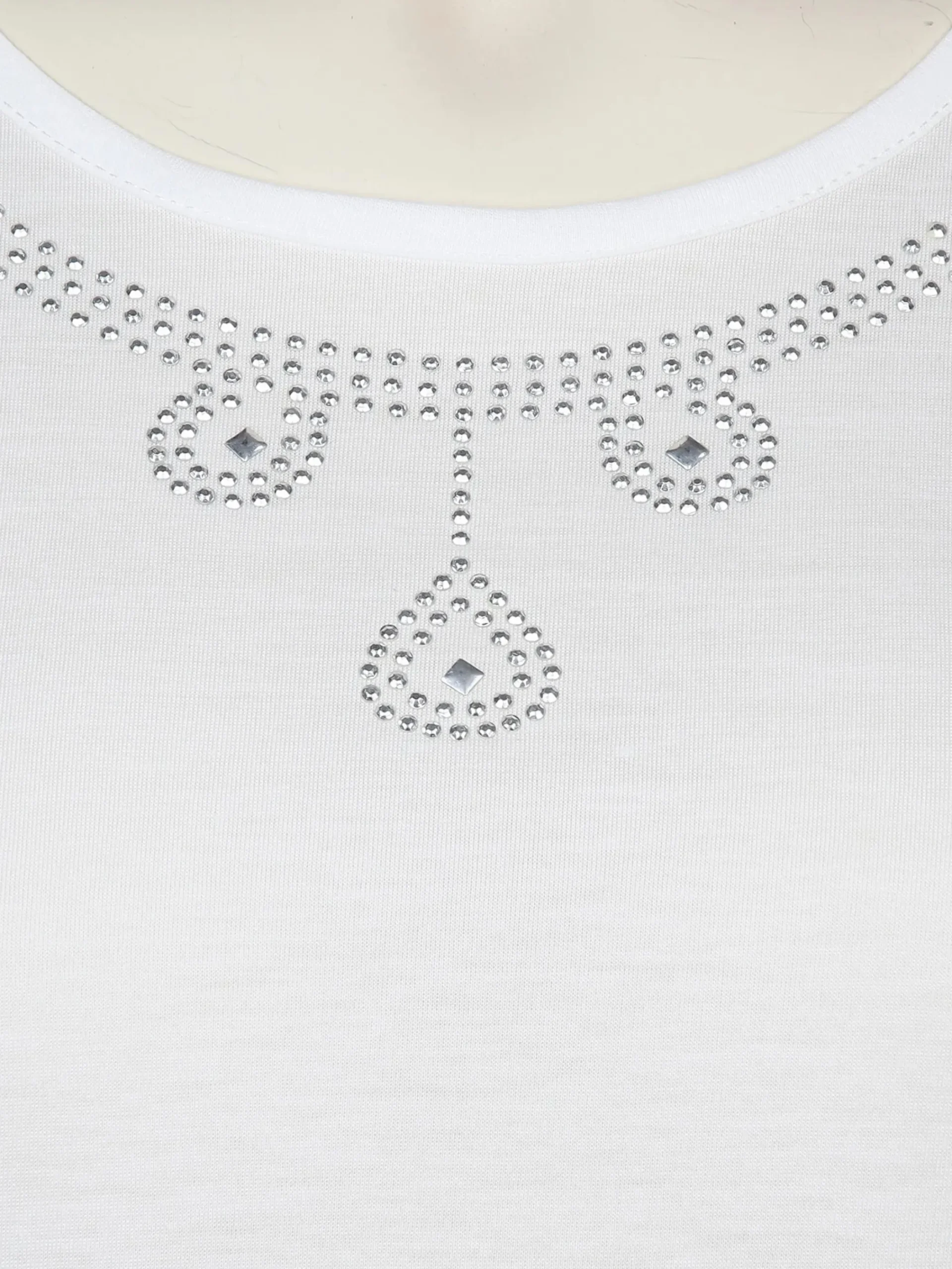 Damen Sonja Blank Große Größen Shirt mit Glitzersteinchen