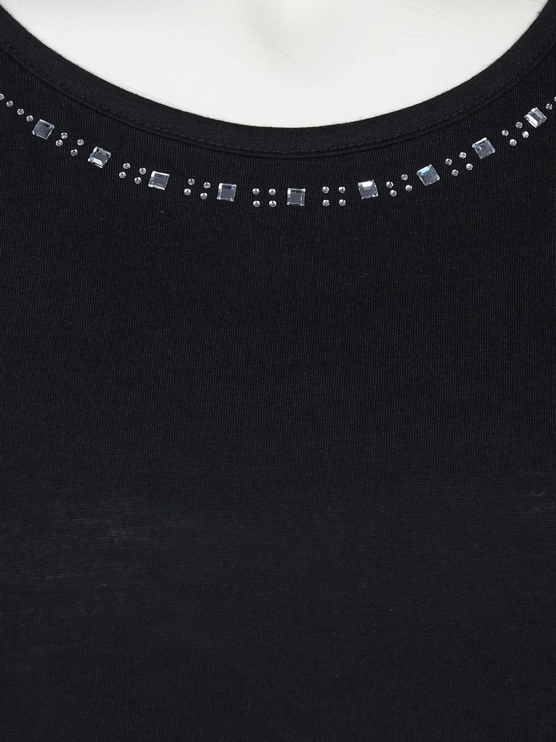 Damen Sonja Blank Große Größen Shirt mit Glitzersteinchen