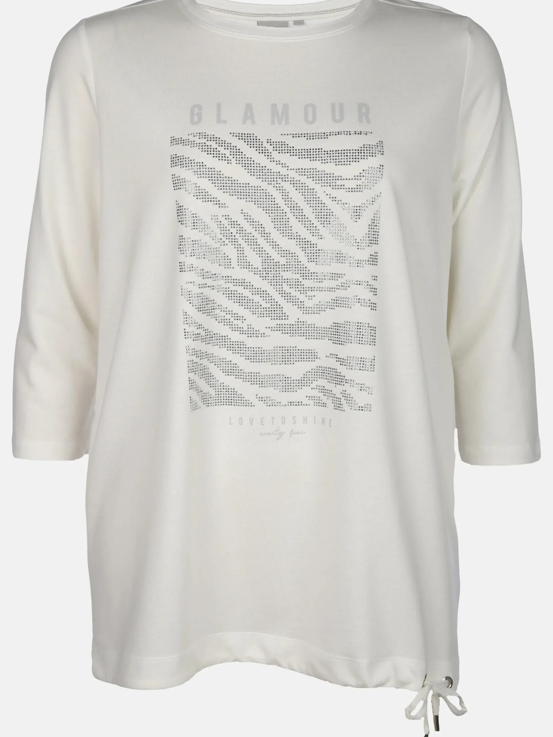 Damen Sonja Blank Große Größen Shirt mit Glitzersteinchen
