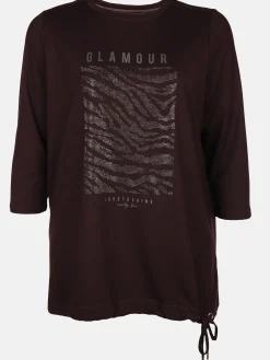 Damen Sonja Blank Große Größen Shirt mit Glitzersteinchen