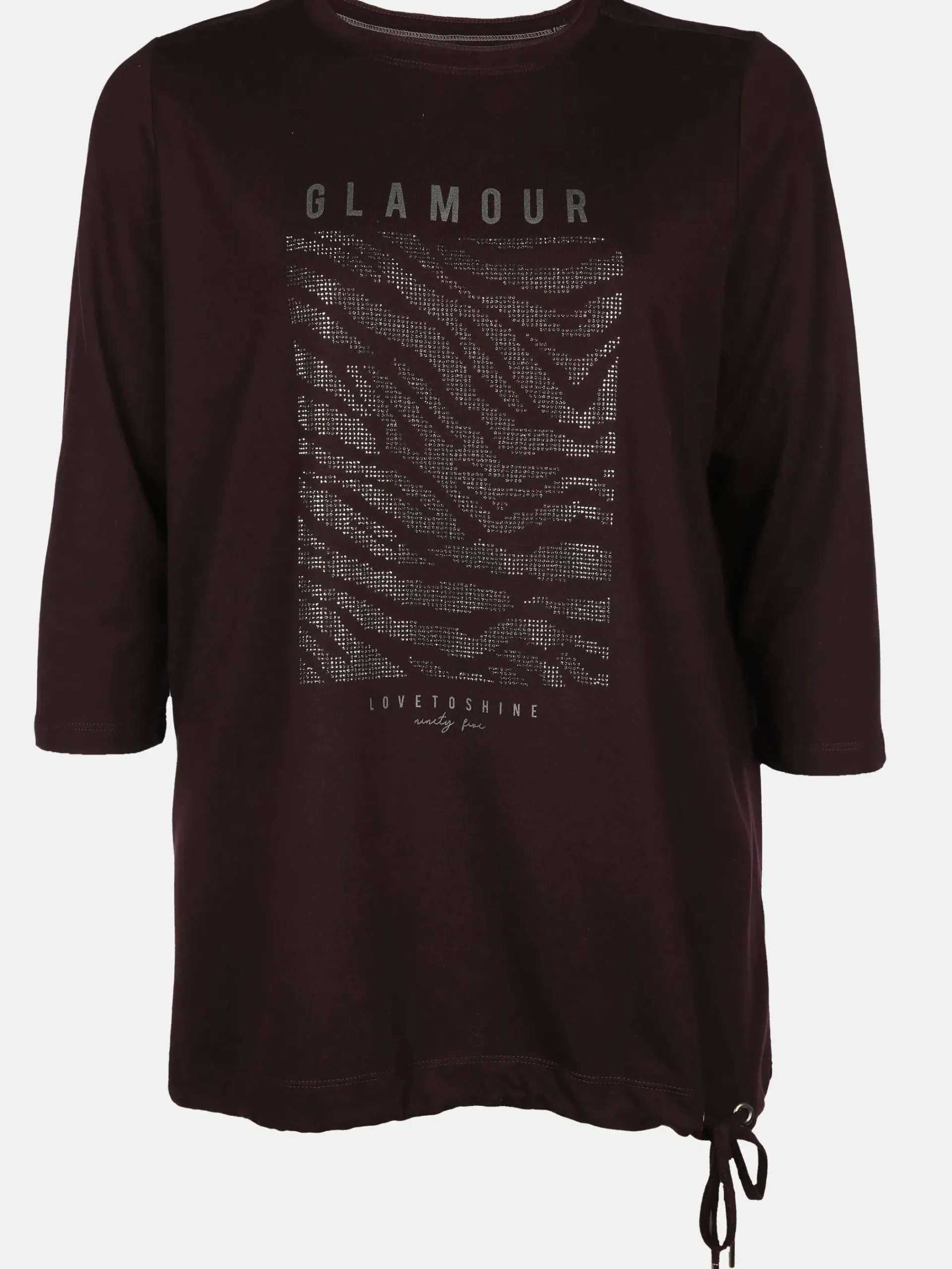 Damen Sonja Blank Große Größen Shirt mit Glitzersteinchen