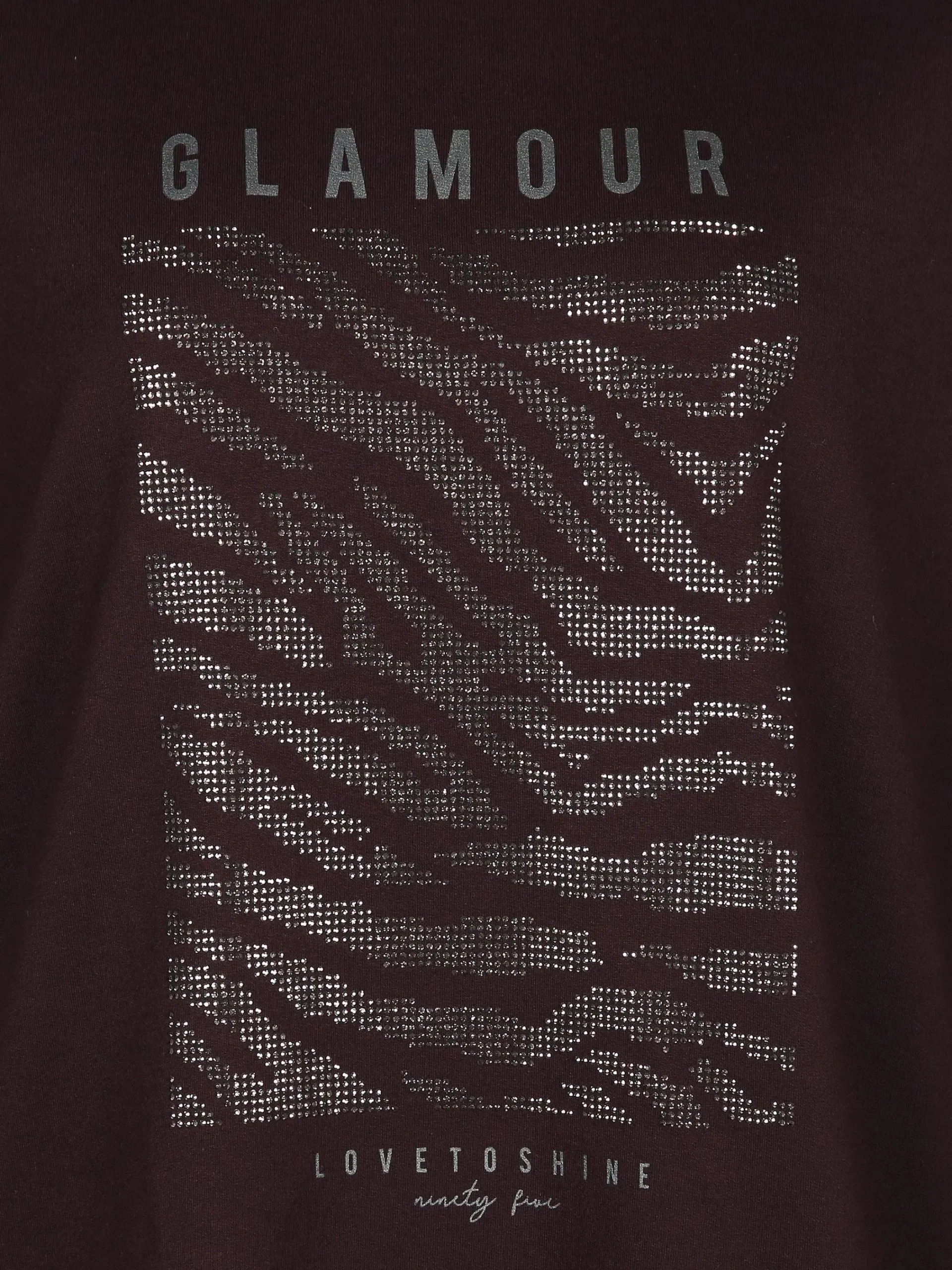 Damen Sonja Blank Große Größen Shirt mit Glitzersteinchen