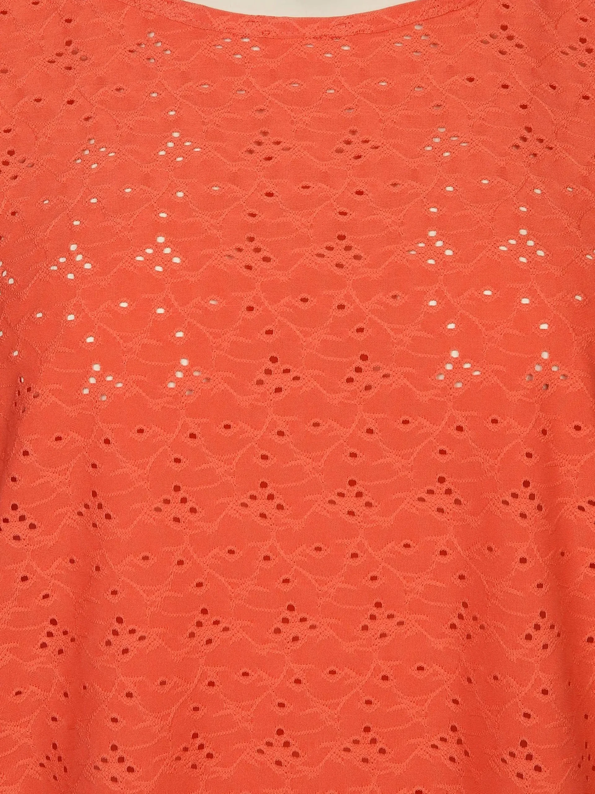 Damen Sonja Blank Große Größen Shirt mit Lochmuster