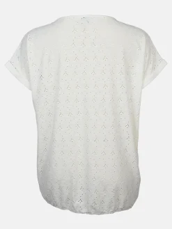 Damen Sonja Blank Große Größen Shirt mit Lochmuster