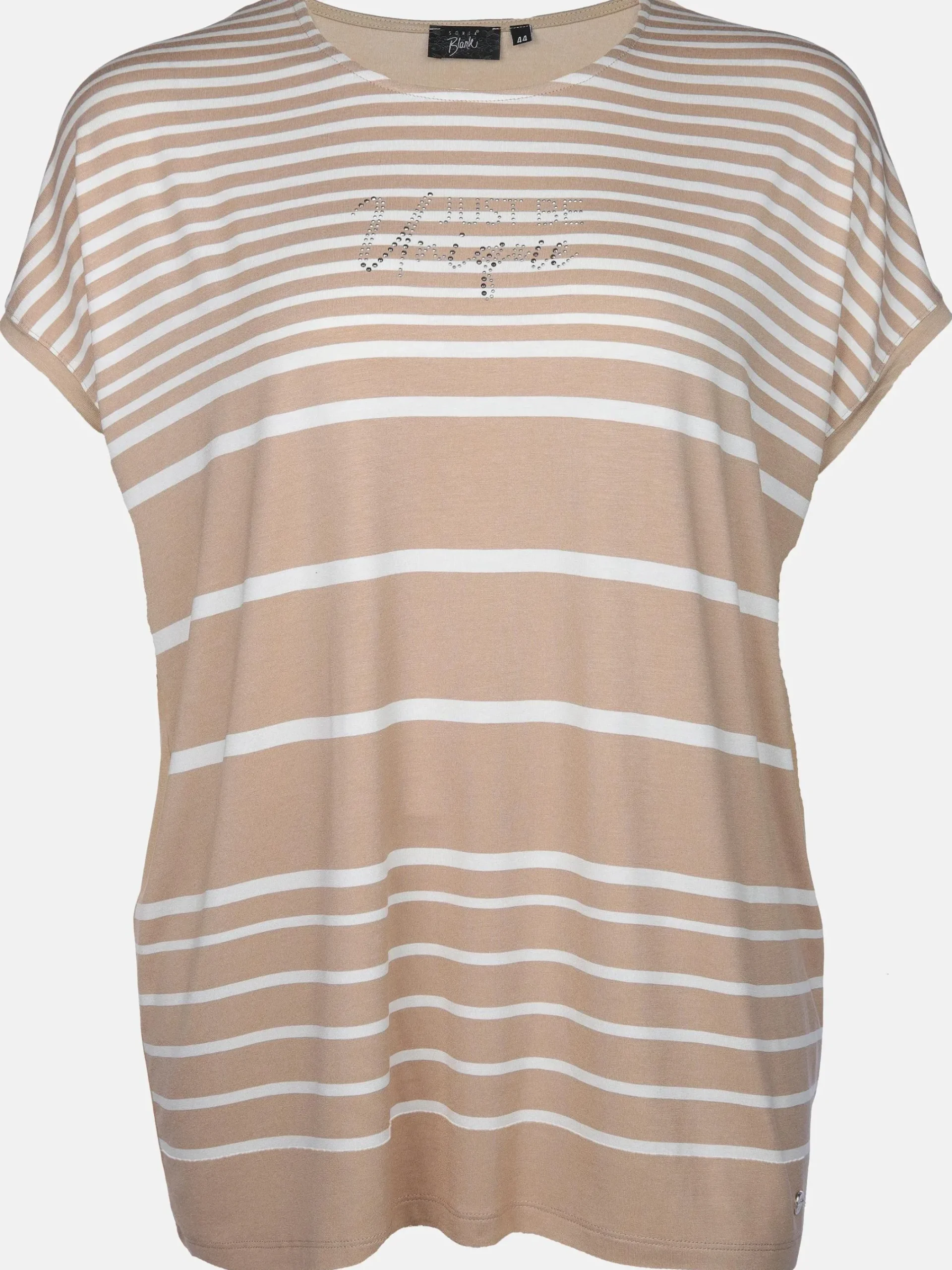 Damen Sonja Blank Große Größen Shirt mit Strasssteinchen