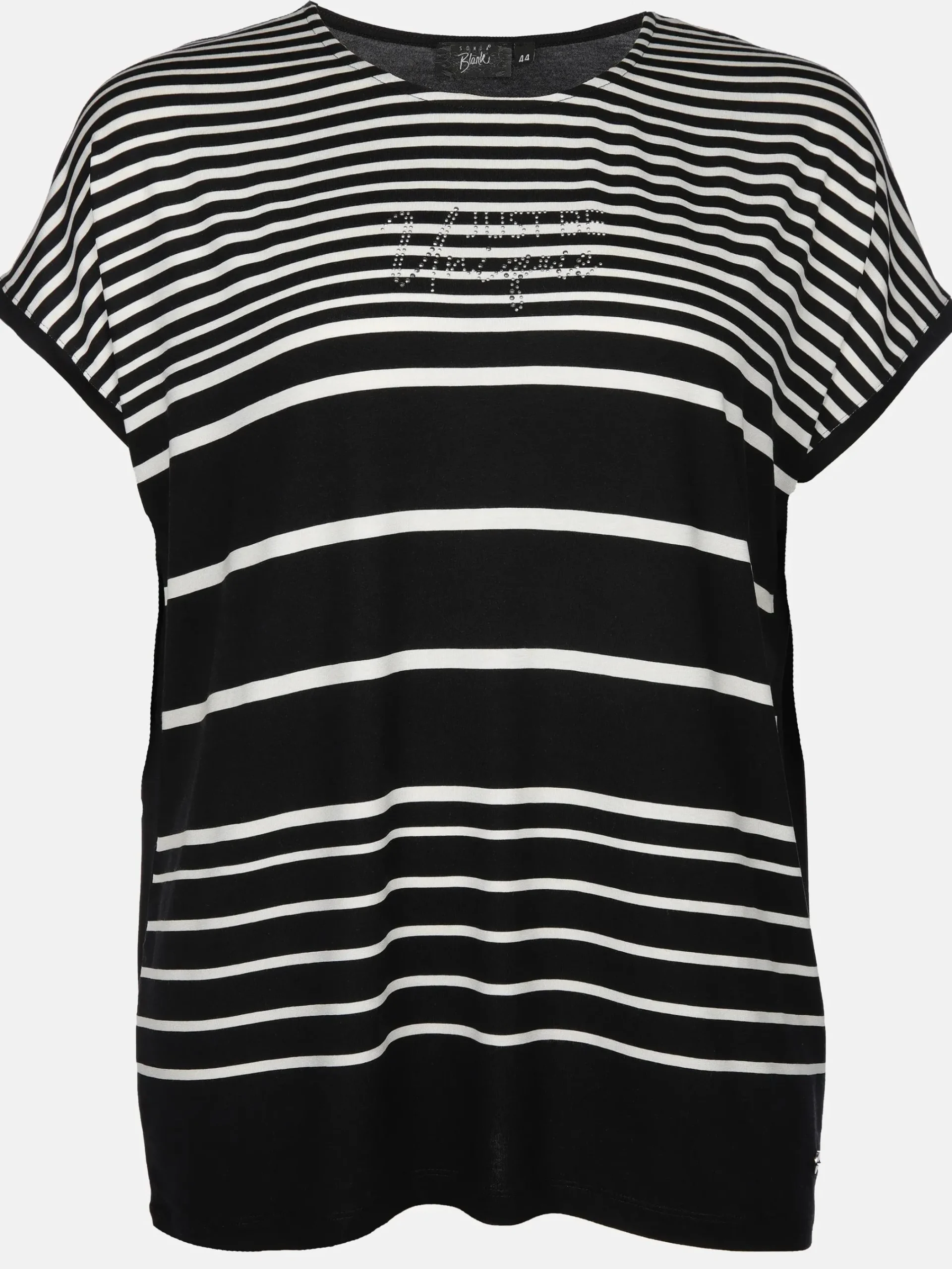 Damen Sonja Blank Große Größen Shirt mit Strasssteinchen