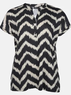 Damen Sonja Blank Große Größen Shirt mit Streifen-Design