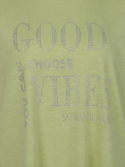 Damen Sonja Blank Große Größen T-Shirt mit Strasssteinchen