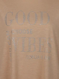 Damen Sonja Blank Große Größen T-Shirt mit Strasssteinchen