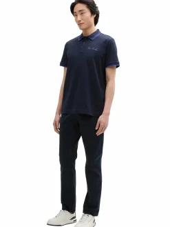 Herren Tom Tailor Herren Basic Polo mit Randstreifen