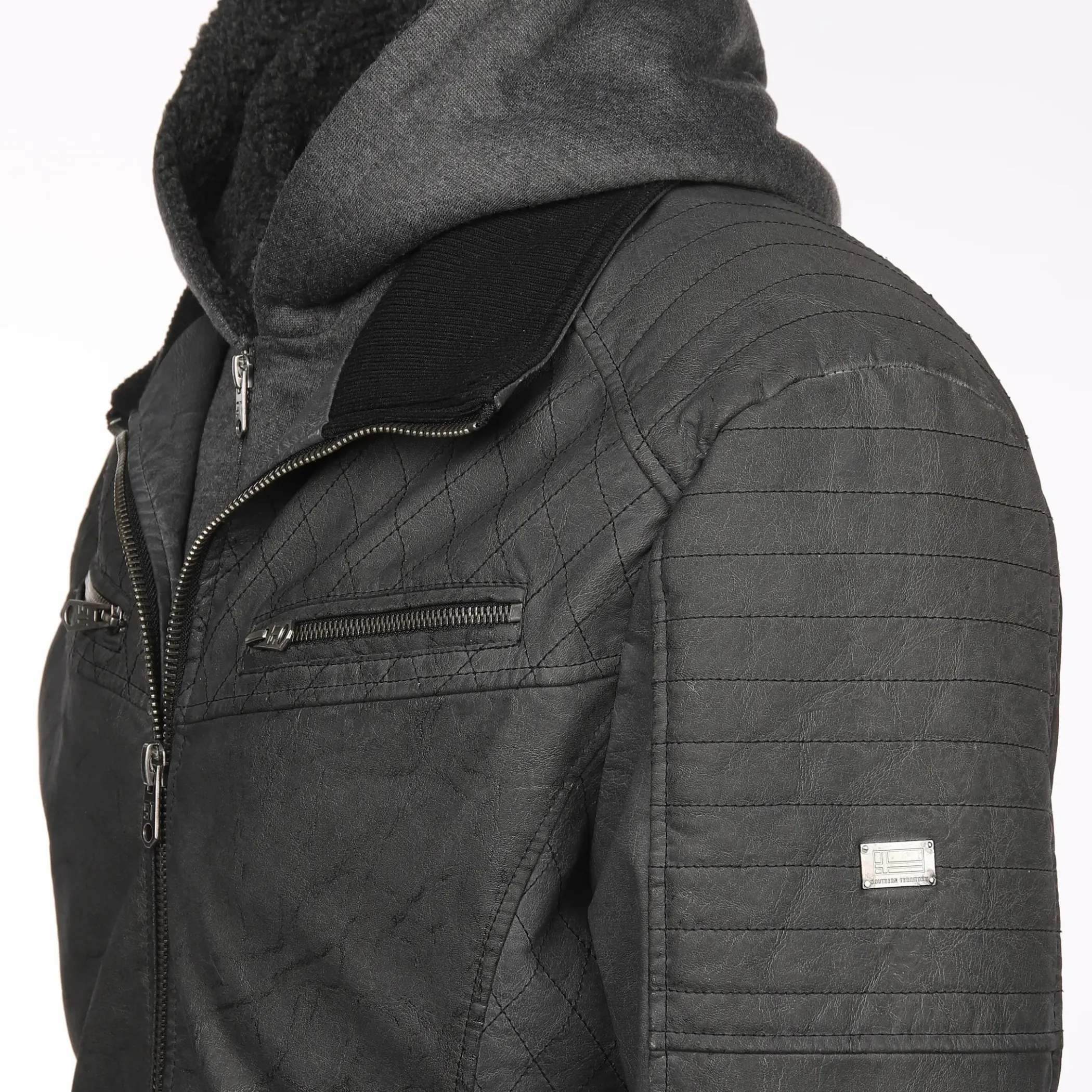 Herren Southern Territory Herren Bikerjacke 2in1 mit Kapuze