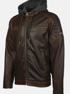 Herren Southern Territory Herren Bikerjacke mit abnehmbarer Kapuze