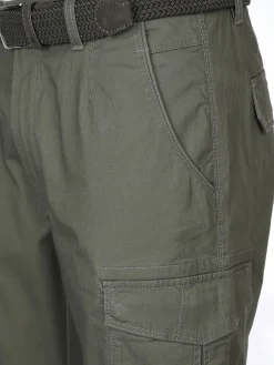 Herren Jim Spencer Herren Cargohose mit Flechtgürtel
