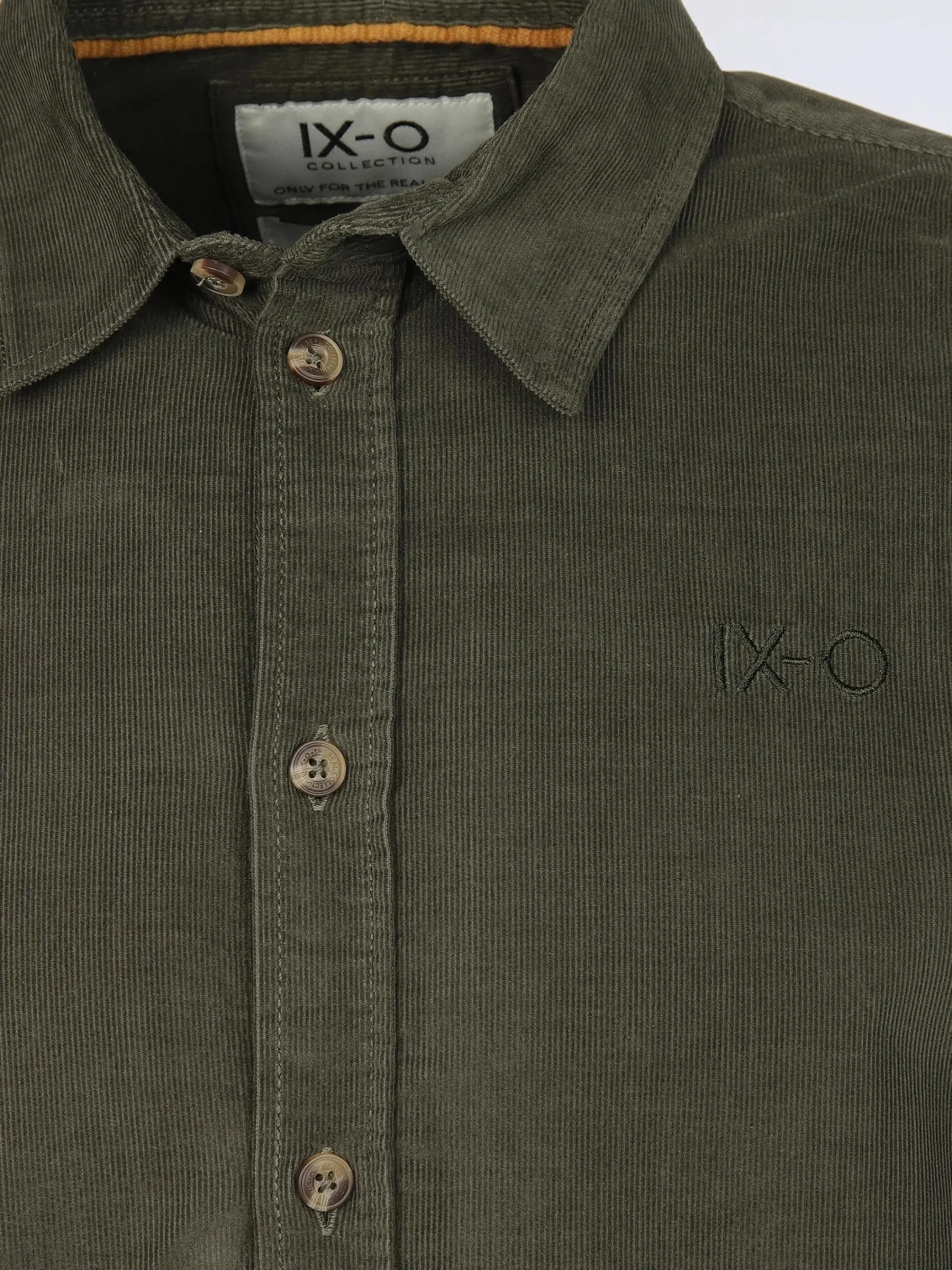 Herren IX-O Herren Cordhemd unifarben