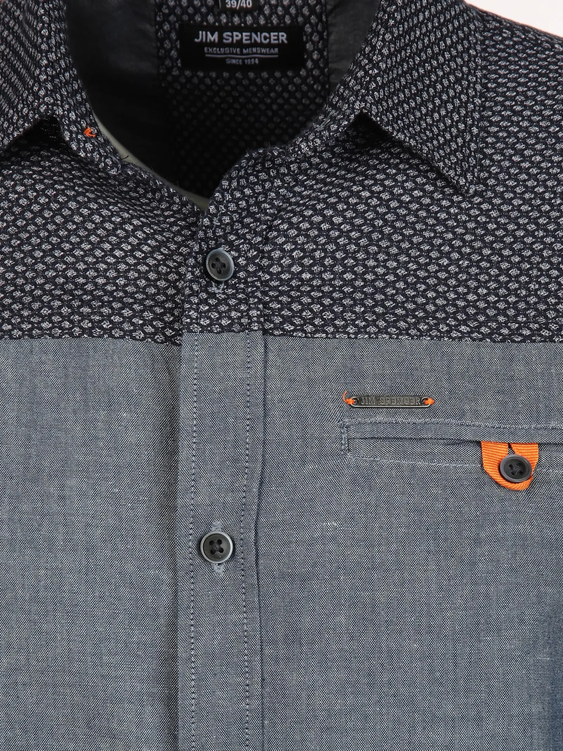 Herren Jim Spencer Herren Freizeithemd mit abgesetzter Passe