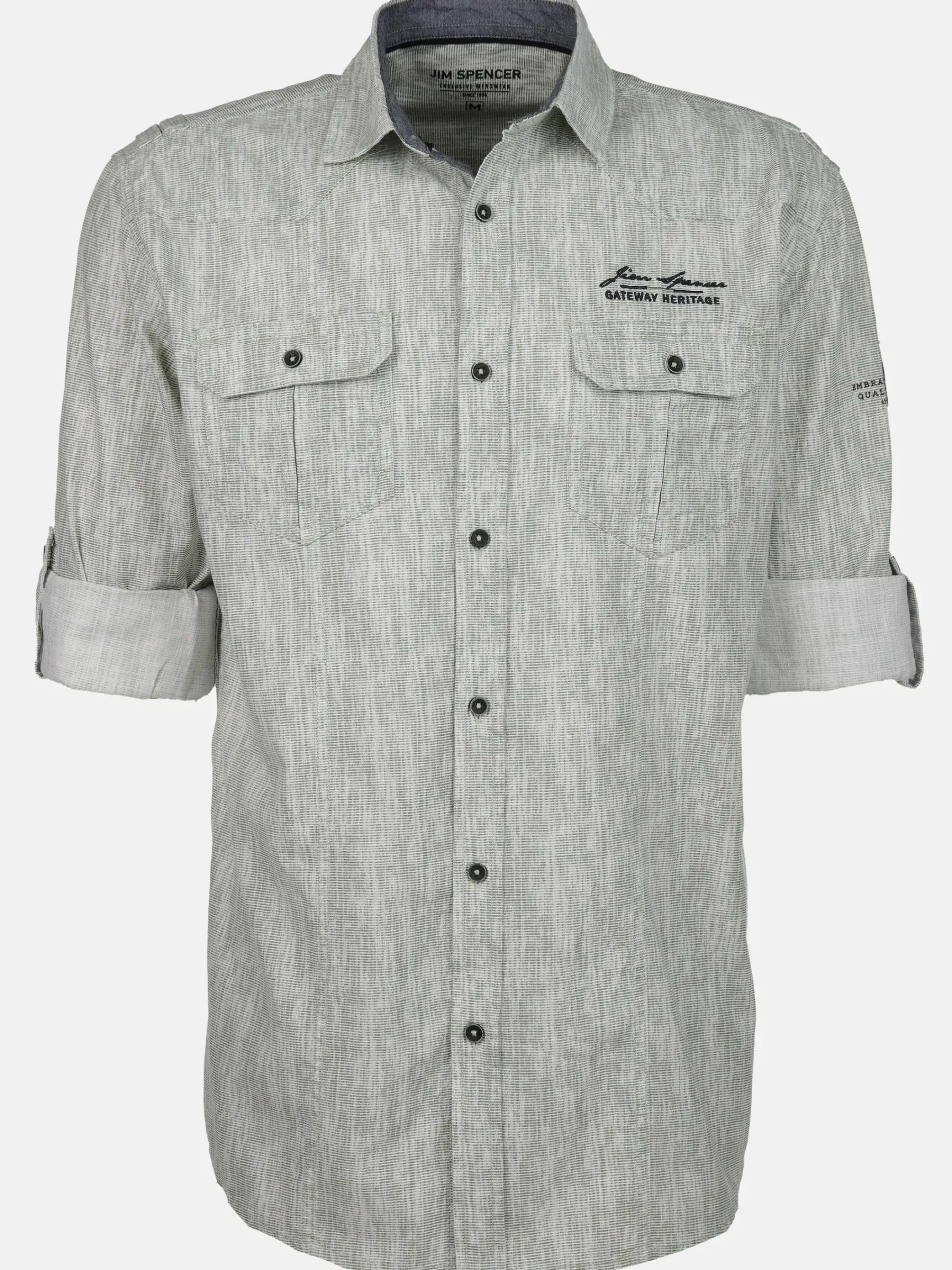 Herren Jim Spencer Herren Freizeithemd mit langen, krempelbaren Ärmeln