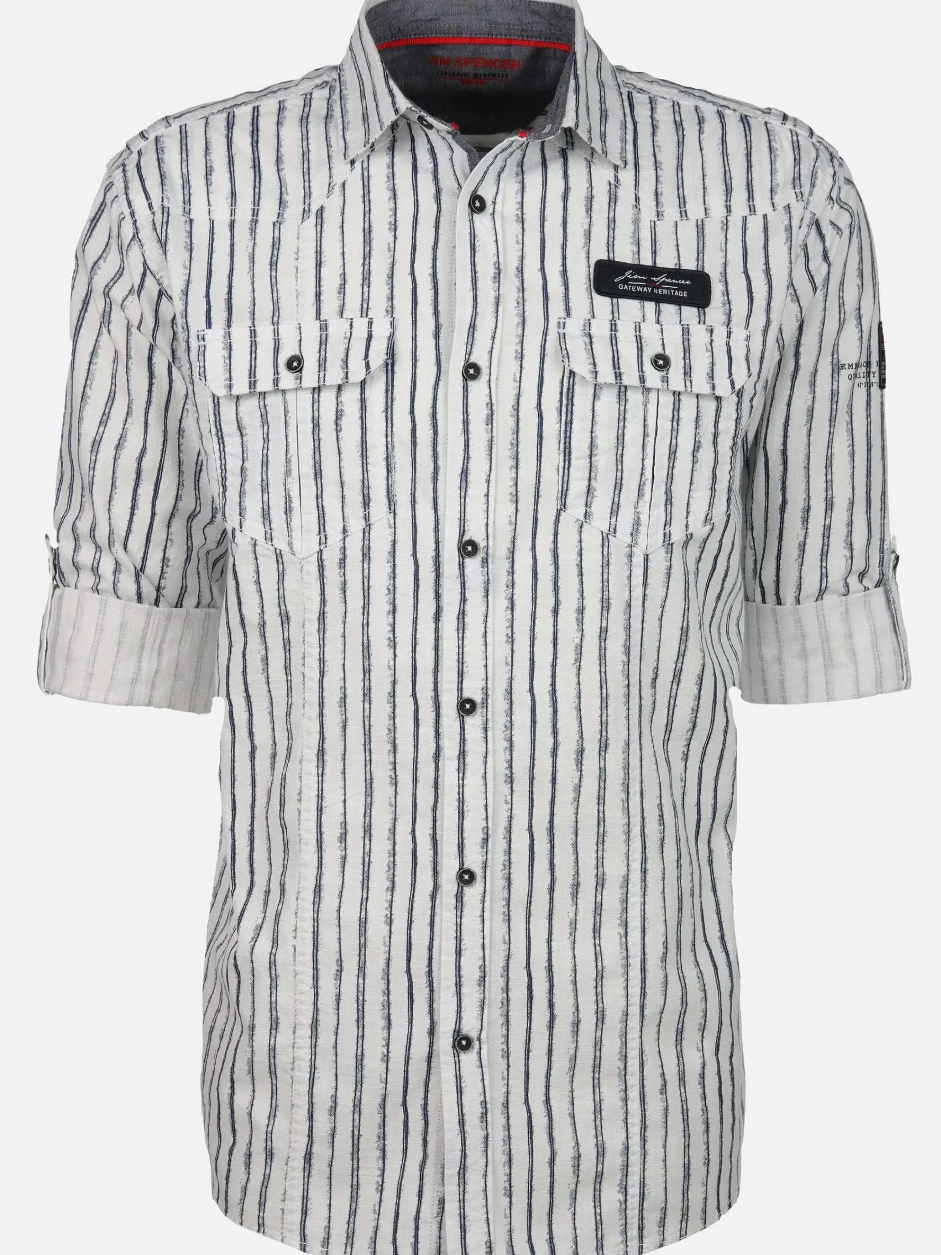 Herren Jim Spencer Herren Freizeithemd mit langen, krempelbaren Ärmeln