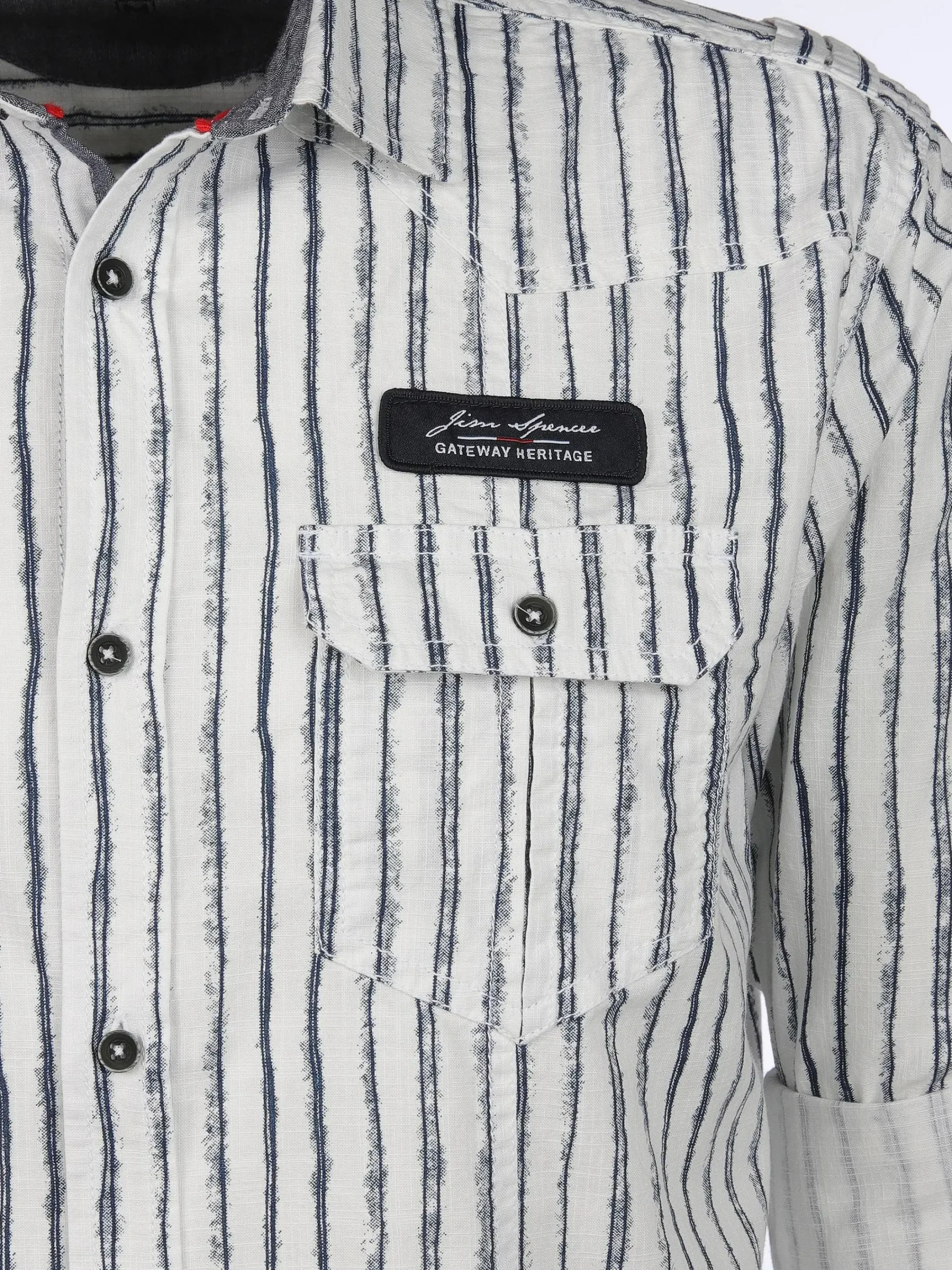 Herren Jim Spencer Herren Freizeithemd mit langen, krempelbaren Ärmeln