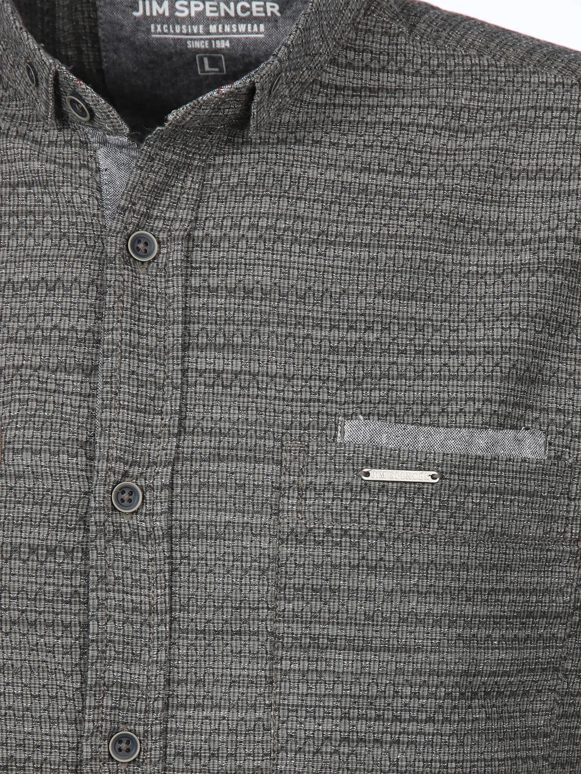 Herren Jim Spencer Herren Freizeithemd mit Stehkragen