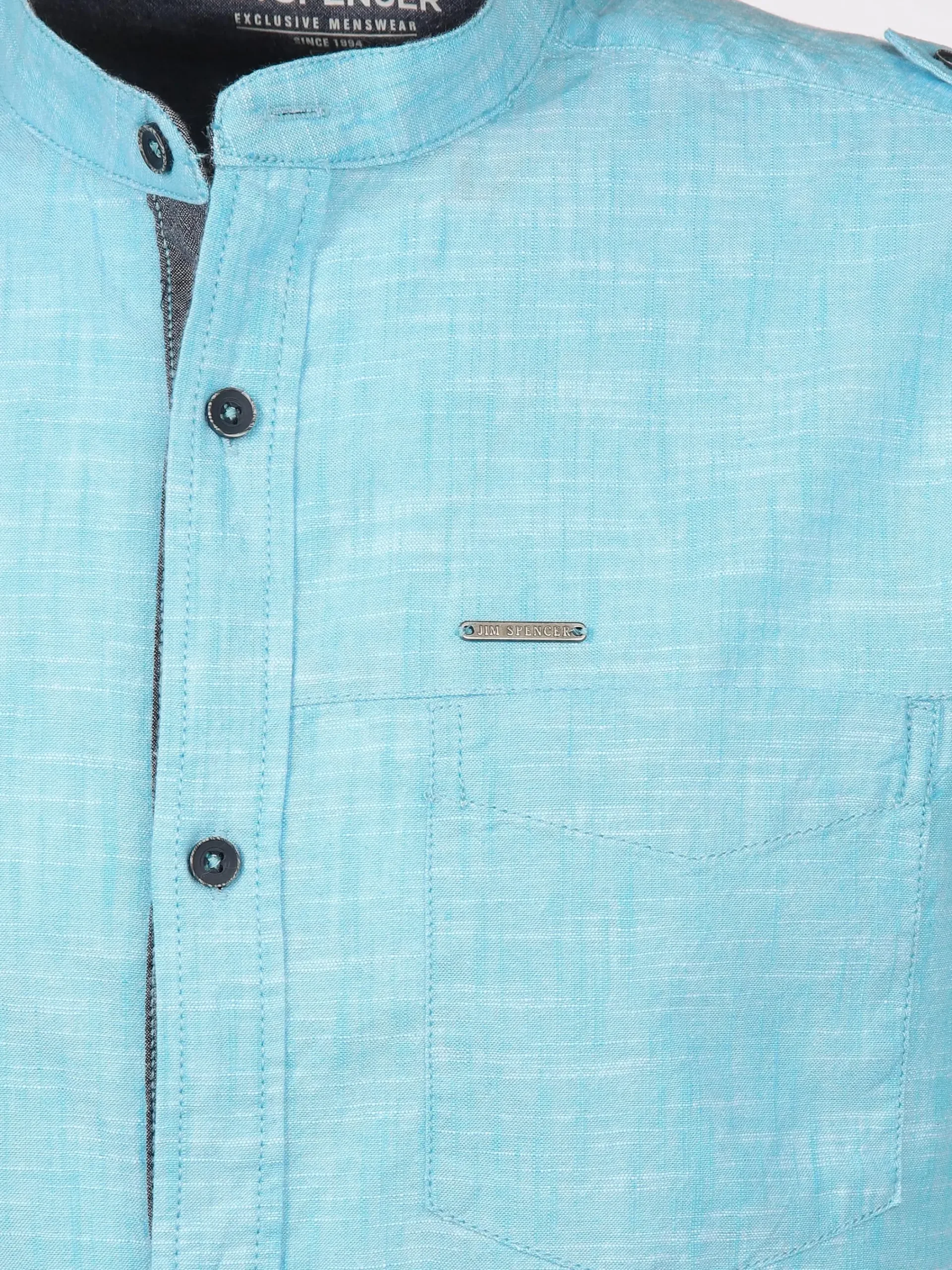 Herren Jim Spencer Herren Freizeithemd mit Stehkragen