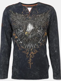 Herren Southern Territory Herren Henley Shirt mit Print